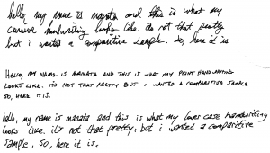 My Handwriting Sample